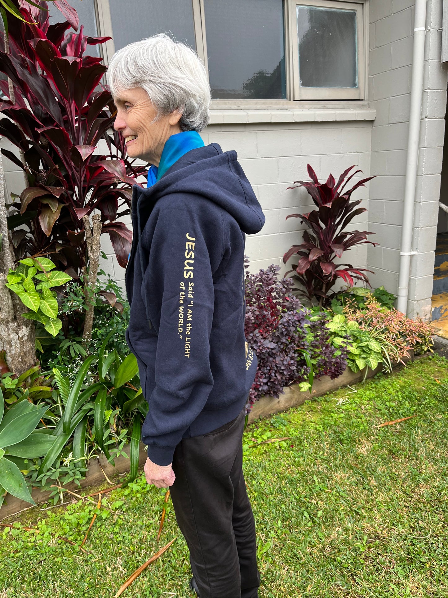 43. Golden Lampstand (Menorah) Ladies/Junior Hoodies with zipper