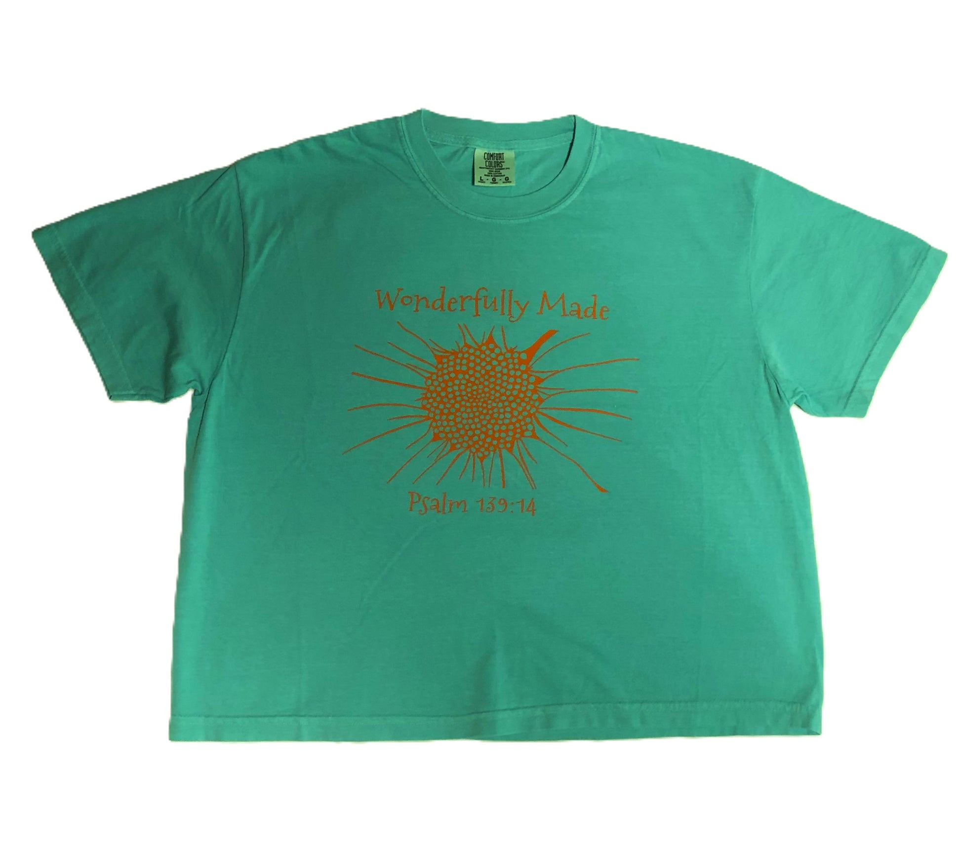 Mint in the Wild Sunflower print with Psalm 139:14