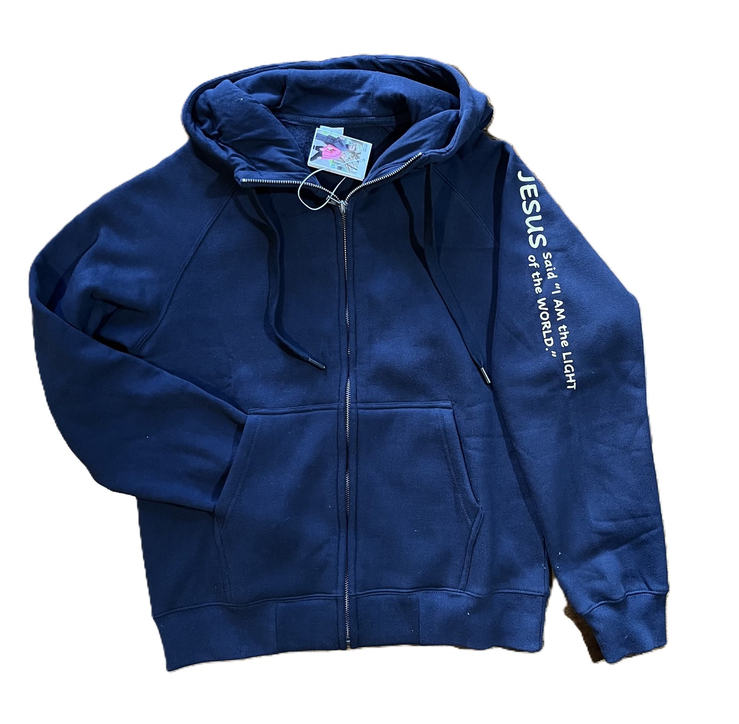 44. Golden Lampstand (Menorah) Men's Hoodie with zipper