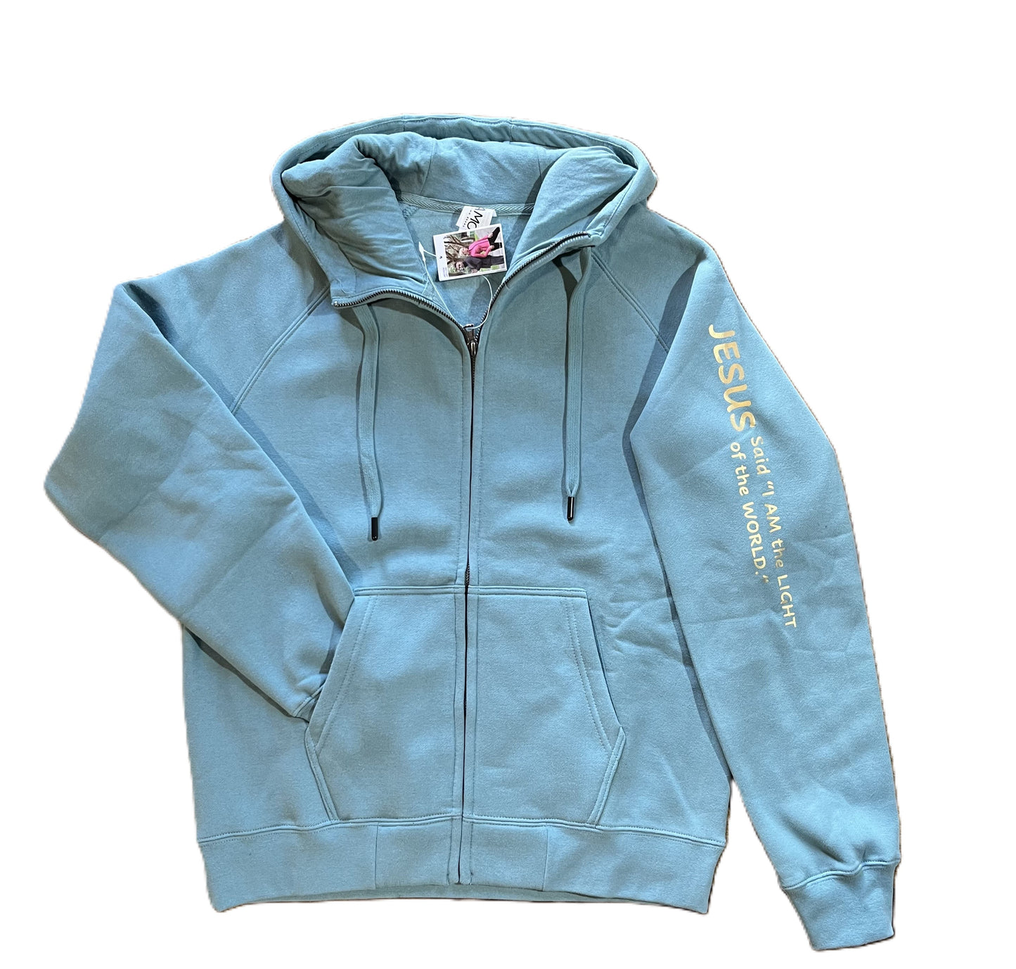 44. Golden Lampstand (Menorah) Men's Hoodie with zipper